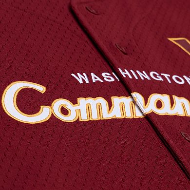 Men's Mitchell & Ness Burgundy Washington Commanders Head Coach Mesh Full-Button Fashion Jersey
