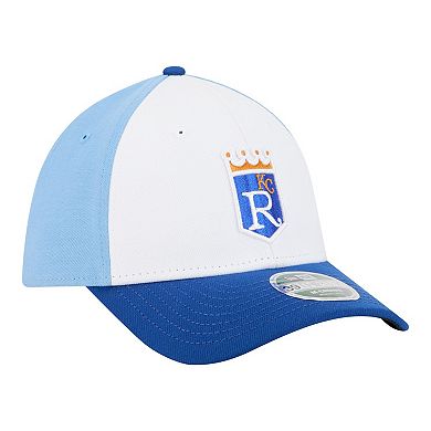 Men's New Era White/Royal Kansas City Royals Player Replica 39THIRTY M-Crown Flex Hat