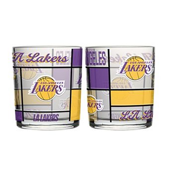 Logo Brands Los Angeles Lakers 12oz. Quilted Stained Two-Pack Rocks Glass Set