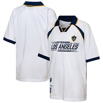 Youth Outerstuff White LA Galaxy Mesh Raglan T-Shirt