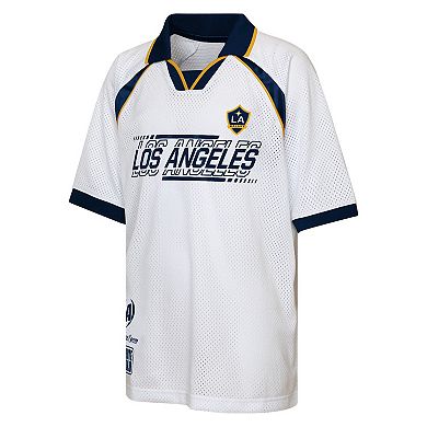 Youth Outerstuff White LA Galaxy Mesh Raglan T-Shirt