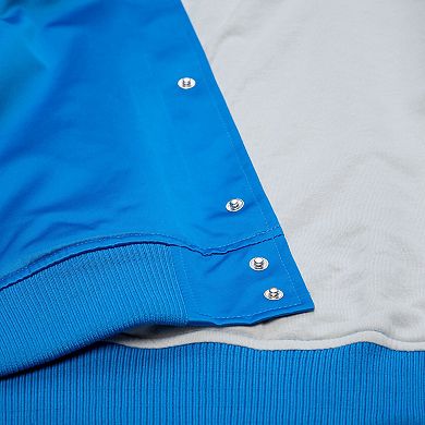 Men's Mitchell & Ness Blue Detroit Lions Head Coach Lightweight Full-Snap Satin Jacket