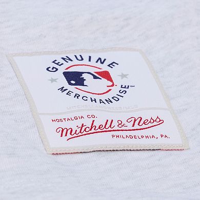 Women's Mitchell & Ness Heather Gray San Diego Padres Script Cropped Boxy T-Shirt