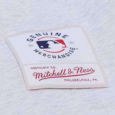 Women's Mitchell & Ness Heather Gray Philadelphia Phillies Script Cropped Boxy T-Shirt