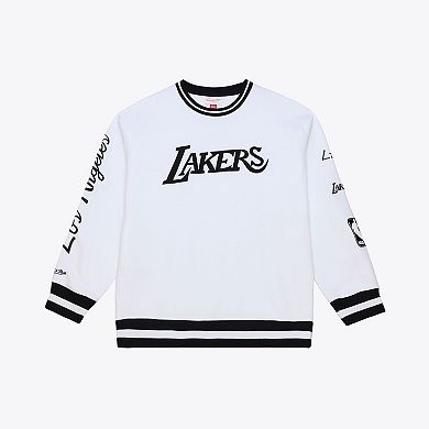 Men's Mitchell & Ness White Los Angeles Lakers Arctic Fleece Sweatshirt
