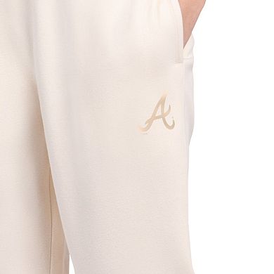 Women's Starter Cream Atlanta Braves Pastel High Waisted Fleece Pants
