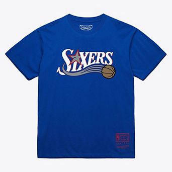 Unisex Mitchell & Ness Royal Philadelphia 76ers Hardwood Classics Arch T-Shirt