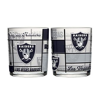 Logo Brands Las Vegas Raiders 12oz. Quilted Stained Two-Pack Rocks Glass Set