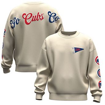 Unisex Fanatics Tan Chicago Cubs Spirit Jersey Fleece Crewneck Pennant Sweatshirt