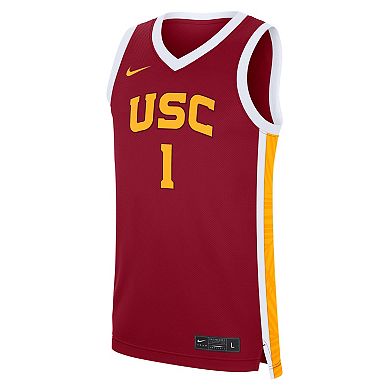 Unisex Nike #1 Cardinal USC Trojans Road Replica Basketball Jersey