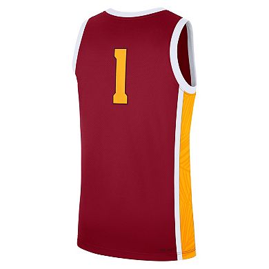 Unisex Nike #1 Cardinal USC Trojans Road Replica Basketball Jersey