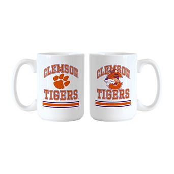 Logo Brands Clemson Tigers 15oz. Current & Throwback Mug Set