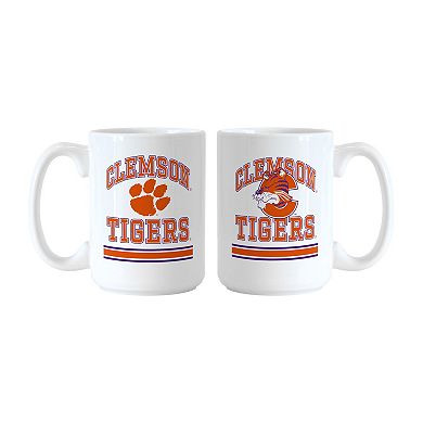 Logo Brands Clemson Tigers 15oz. Current & Throwback Mug Set