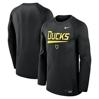 Men's Nike Black Oregon Ducks Dugout Dri-FIT Lightweight Crew Pullover