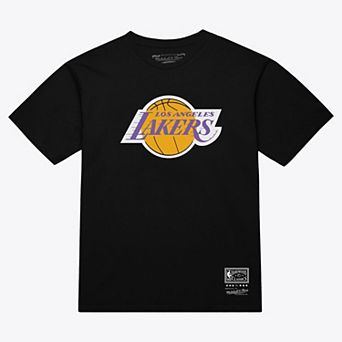 Unisex Mitchell & Ness Black Los Angeles Lakers Hardwood Classics Arch T-Shirt