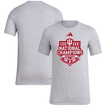 Men's adidas Gray Indiana Hoosiers College Football Playoff 2025 National Champions AEROREADY Parade T-Shirt