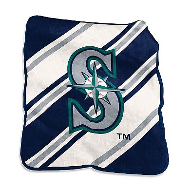 Logo Brands Seattle Mariners 50" x 60" Raschel Stripe Throw Blanket