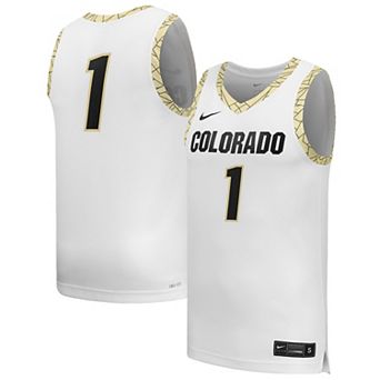 Men's Nike #1 White Colorado Buffaloes Replica Basketball Jersey