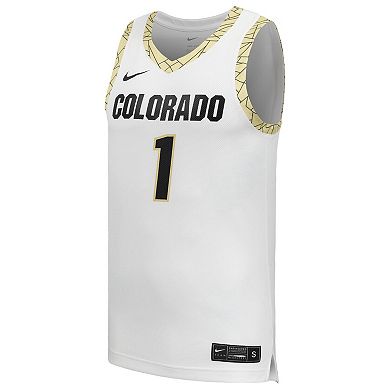 Men's Nike #1 White Colorado Buffaloes Replica Basketball Jersey