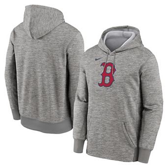 Men's Nike Heather Gray Boston Red Sox Primary Logo Therma Hoodie