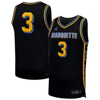 Men's Nike #3 Black Marquette Golden Eagles Replica Basketball Jersey