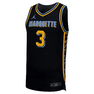 Men's Nike #3 Black Marquette Golden Eagles Replica Basketball Jersey