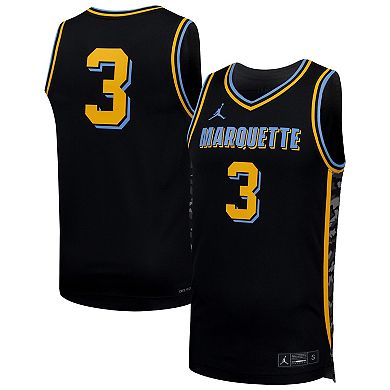 Men's Nike #3 Black Marquette Golden Eagles Replica Basketball Jersey