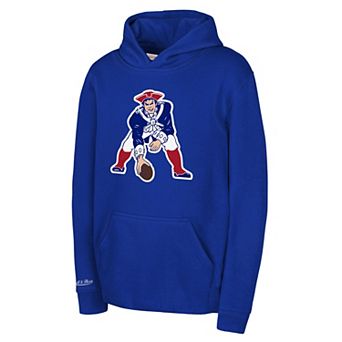 Youth Mitchell & Ness Royal New England Patriots Retro Logo Hoodie