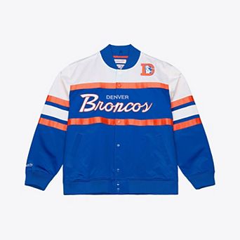 Men's Mitchell & Ness Royal Denver Broncos Head Coach Lightweight Full-Snap Satin Jacket