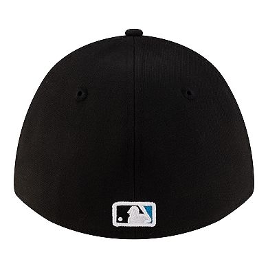 Men's New Era Black Miami Marlins Player Replica 39THIRTY M-Crown Flex Hat