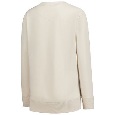 Women's Natural Clemson Tigers Campus Vintage Wash Fleece Sweatshirt