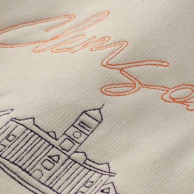 Women's Natural Clemson Tigers Campus Vintage Wash Fleece Sweatshirt