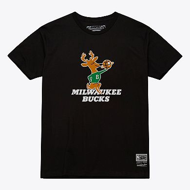 Unisex Mitchell & Ness Black Milwaukee Bucks Hardwood Classics Arch T-Shirt