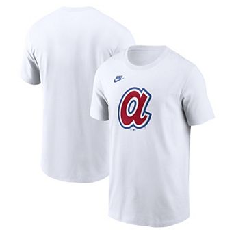 Men's Nike White Atlanta Braves Cooperstown Collection Logo T-Shirt