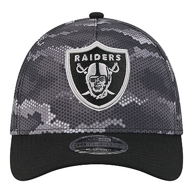 Men's New Era Black Las Vegas Raiders Camo A-Frame 39THIRTY Flex Hat