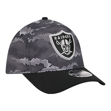 Men's New Era Black Las Vegas Raiders Camo A-Frame 39THIRTY Flex Hat