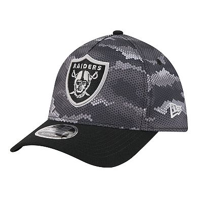 Men's New Era Black Las Vegas Raiders Camo A-Frame 39THIRTY Flex Hat