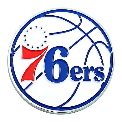 Logo Brands Philadelphia 76ers Embossed Color Auto Emblem