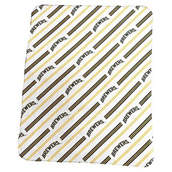 Logo Brands Milwaukee Brewers 50" x 60" Classic Vertical Stripe Fleece Throw Blanket