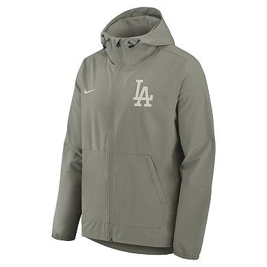 Men's Nike Gray Los Angeles Dodgers Unlimited Packable Full-Zip Hooded Jacket