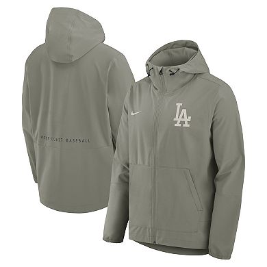 Men's Nike Gray Los Angeles Dodgers Unlimited Packable Full-Zip Hooded Jacket