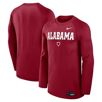 Men's Nike Crimson Alabama Crimson Tide Dugout Game Time Raglan Dri-FIT Long Sleeve T-Shirt