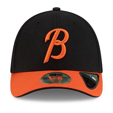 Men's New Era Black/Orange Baltimore Orioles Player Replica 39THIRTY Flex Hat