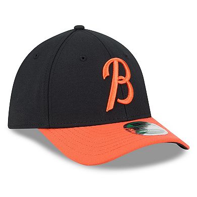 Men's New Era Black/Orange Baltimore Orioles Player Replica 39THIRTY Flex Hat