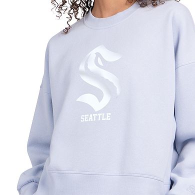 Women's Starter Blue Seattle Kraken Boxy Cropped Sweatshirt
