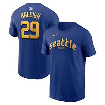 Men's Nike Cal Raleigh Royal Seattle Mariners City Connect Name & Number T-Shirt