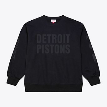 Men's Mitchell & Ness Black Detroit Pistons Phantom Fleece Sweatshirt