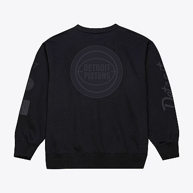 Men's Mitchell & Ness Black Detroit Pistons Phantom Fleece Sweatshirt