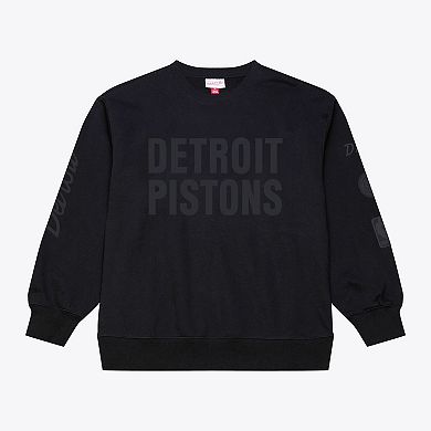 Men's Mitchell & Ness Black Detroit Pistons Phantom Fleece Sweatshirt
