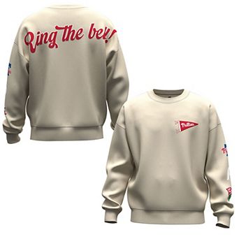 Unisex Fanatics Tan Philadelphia Phillies Spirit Jersey Fleece Crewneck Pennant Sweatshirt
